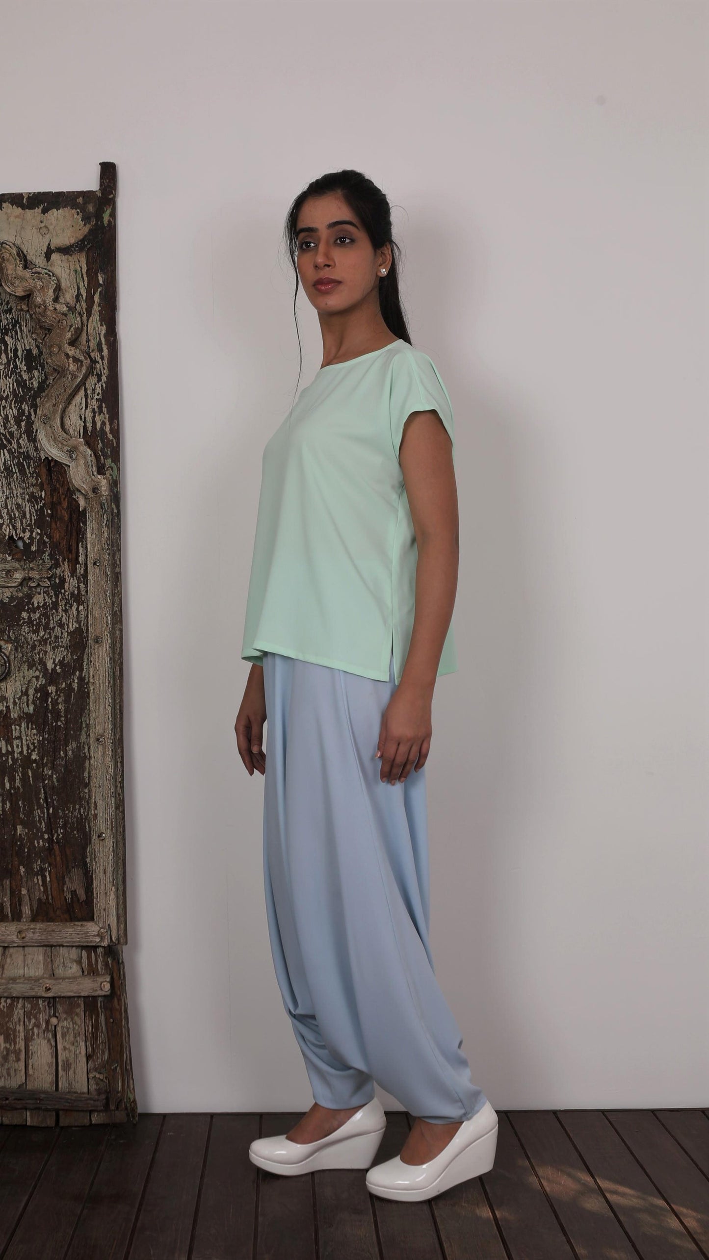 Square Cut Top with Dhoti Pants